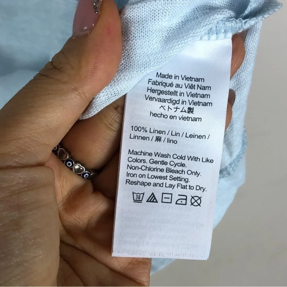 NWT J. Crew linen muscle tank sky blue L - Picture 2 of 3